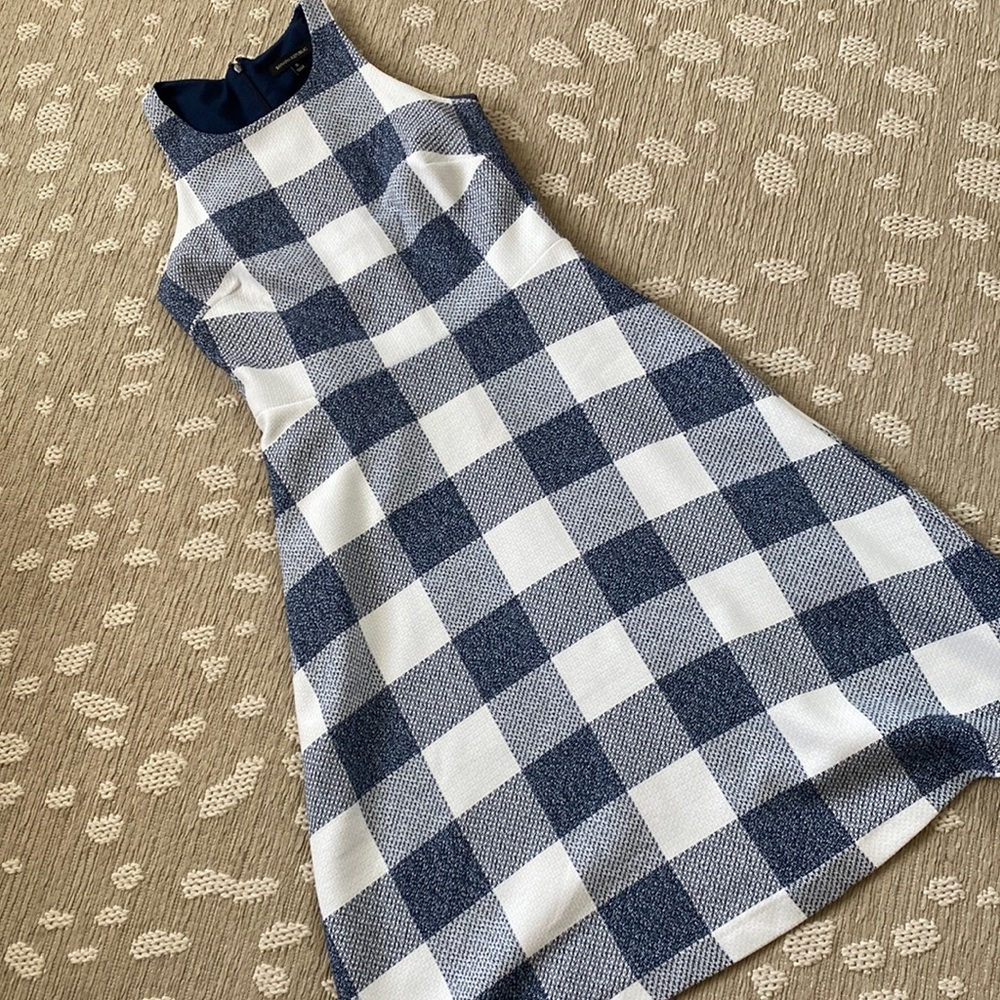 Banana Republic Blue & White Check Dress Size 6